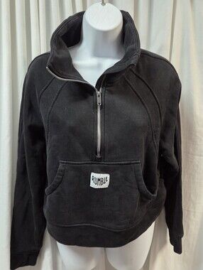 Black Quarter-Zip Pullover Hoodie